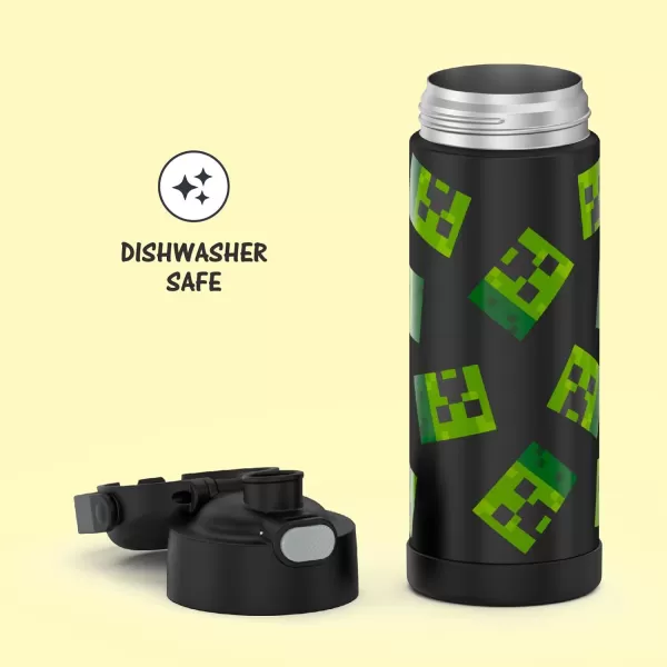 THERMOS FUNTAINER 16 Ounce Stainless Steel Vacuum Insulated Bottle with Wide Spout Lid Looney TunesMinecraft Bottle