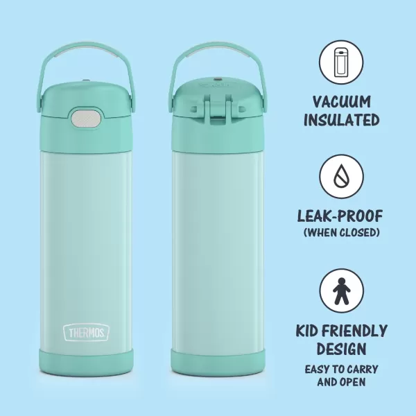 THERMOS FUNTAINER 16 Ounce Stainless Steel Vacuum Insulated Bottle with Wide Spout Lid Looney TunesMint Bottle