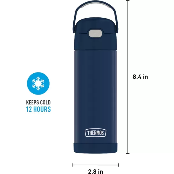 THERMOS FUNTAINER 16 Ounce Stainless Steel Vacuum Insulated Bottle with Wide Spout Lid Looney TunesNavy Bottle