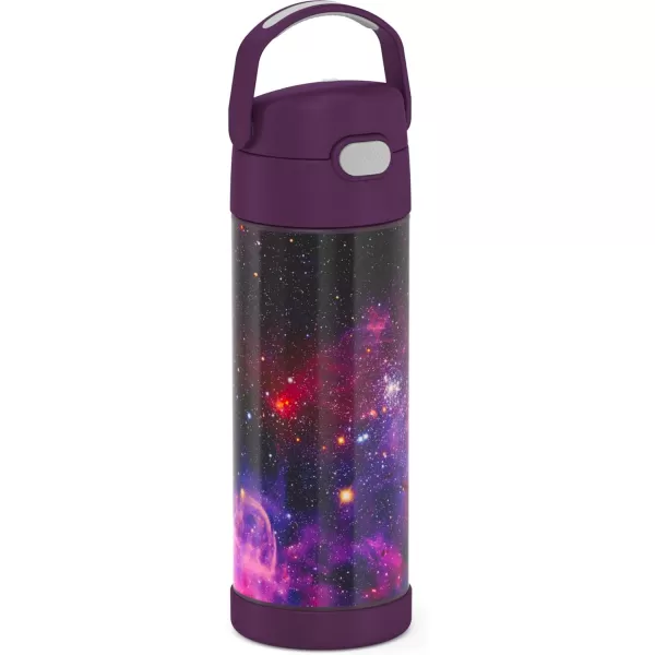 THERMOS FUNTAINER 16 Ounce Stainless Steel Vacuum Insulated Bottle with Wide Spout Lid RosewooodGalaxy Plum