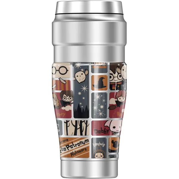 THERMOS Harry Potter Cute Chibi Pattern STAINLESS KING Stainless Steel Travel Tumbler Vacuum insulated amp Double Wall 16oz16 oz Tumbler Pattern