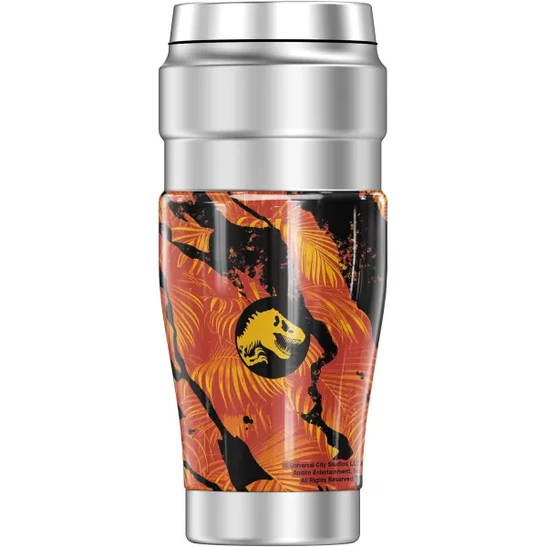 THERMOS Jurassic World Neon Jungle TRex STAINLESS KING Stainless Steel Travel Tumbler Vacuum insulated amp Double Wall 16oz16 oz Tumbler NEON JUNGLE DINO GROUP