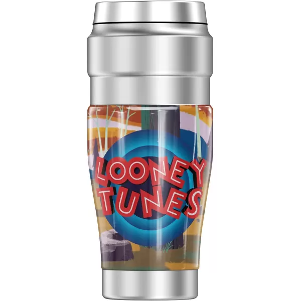 THERMOS Looney Tunes Road Runner And Wile E Coyote STAINLESS KING Stainless Steel Travel Tumbler Vacuum insulated amp Double Wall 16oz16 oz Tumbler BUGS AND ELMER