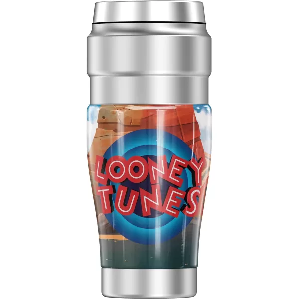 THERMOS Looney Tunes Road Runner And Wile E Coyote STAINLESS KING Stainless Steel Travel Tumbler Vacuum insulated amp Double Wall 16oz16 oz Tumbler ROAD RUNNER AND WILE E COYOTE