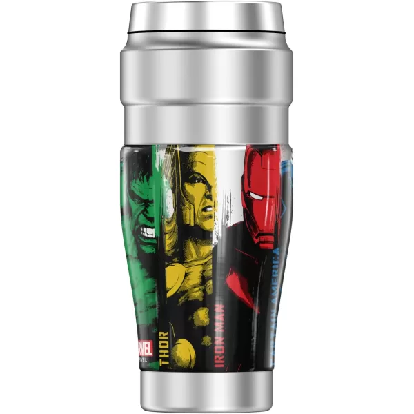 THERMOS MARVEL  Avengers Character Collage STAINLESS KING Stainless Steel Travel Tumbler Vacuum insulated amp Double Wall 16oz16 oz Tumbler Heroes