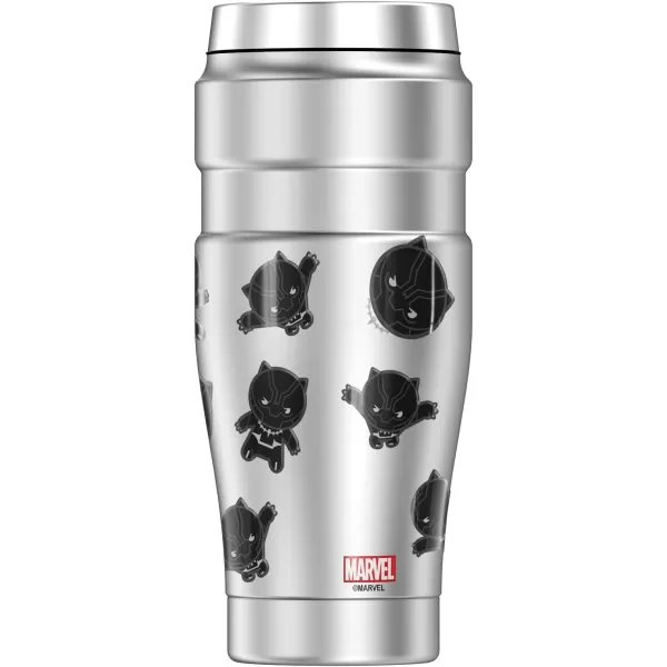 THERMOS MARVEL  Black Panther Kawaii STAINLESS KING Stainless Steel Travel Tumbler Vacuum insulated amp Double Wall 16oz16 oz Tumbler Black Panther