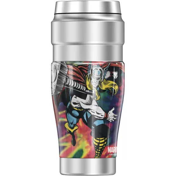 THERMOS MARVEL  Hulk Tie Dye STAINLESS KING Stainless Steel Travel Tumbler Vacuum insulated amp Double Wall 16oz16 oz Tumbler Thor