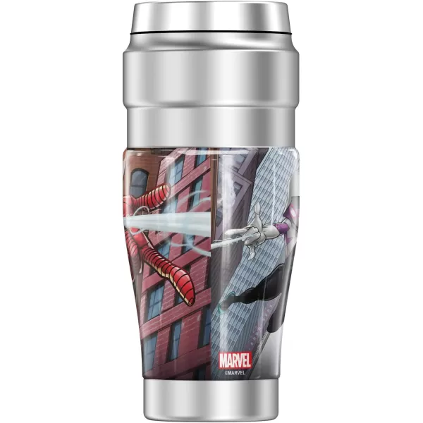 THERMOS MARVEL  SpiderMan Spider Team STAINLESS KING Stainless Steel Travel Tumbler Vacuum insulated amp Double Wall 16ozTHERMOS MARVEL  SpiderMan Spider Team STAINLESS KING Stainless Steel Travel Tumbler Vacuum insulated amp Double Wall 16oz