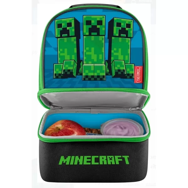 THERMOS Non Licensed Dual Lunch Kit Purple HeartsOne Size Minecraft