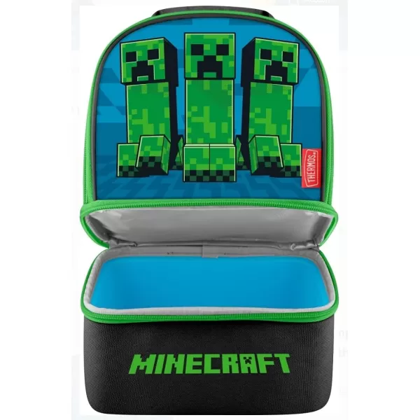 THERMOS Non Licensed Dual Lunch Kit Purple HeartsOne Size Minecraft