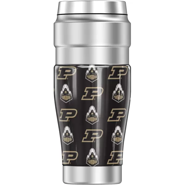 THERMOS Purdue University TieDye STAINLESS KING Stainless Steel Travel Tumbler Vacuum insulated amp Double Wall 16oz16 oz Tumbler LOGO PATTERN