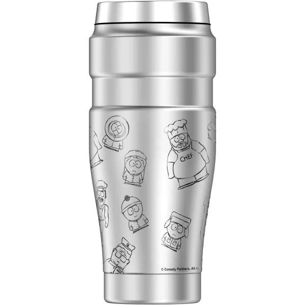 THERMOS South Park Cartman Stan Kyle Kenny Collage STAINLESS KING Stainless Steel Travel Tumbler Vacuum insulated amp Double Wall 16oz16 oz Tumbler SOUTH PARK SKETCHED