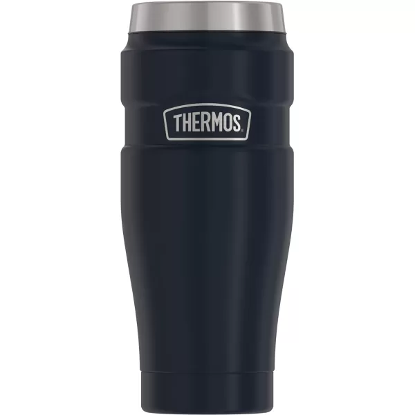 THERMOS Stainless King 16 Ounce Travel Tumbler Matte BlueMidnight Blue Tumbler  Food Jar