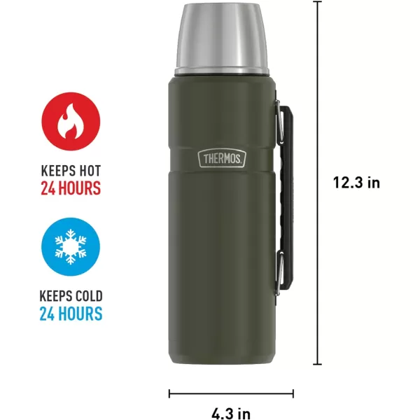 THERMOS Stainless King VacuumInsulated Beverage Bottle 40 Ounce Rustic Red40 Ounce Army Green