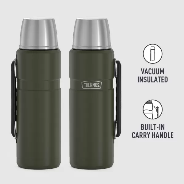 THERMOS Stainless King VacuumInsulated Beverage Bottle 40 Ounce Rustic Red40 Ounce Army Green