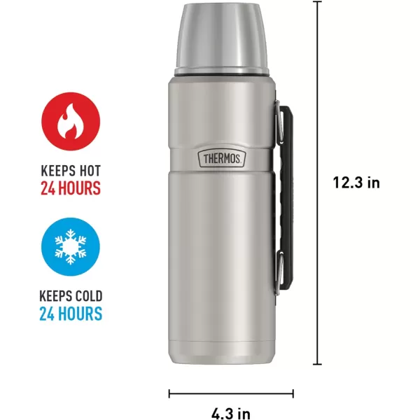 THERMOS Stainless King VacuumInsulated Beverage Bottle 40 Ounce Rustic Red40 Ounce Matte Steel