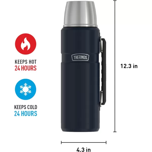 THERMOS Stainless King VacuumInsulated Beverage Bottle 40 Ounce Rustic Red40 Ounce Midnight Blue