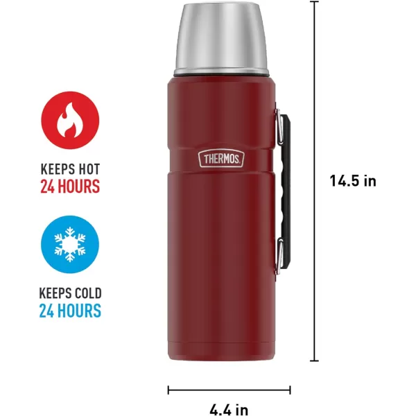 THERMOS Stainless King VacuumInsulated Beverage Bottle 68 Ounce Matte SteelArmy Green