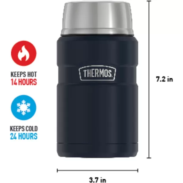 THERMOS Stainless King VacuumInsulated Food Jar 24 Ounce Midnight BlueMidnight Blue