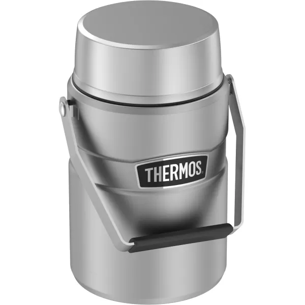 THERMOS Stainless King VacuumInsulated Food Jar with 2 Storage Container Inserts 47 Ounce Matte SteelStainless Steel Food Jar  40 Ounce Bottle