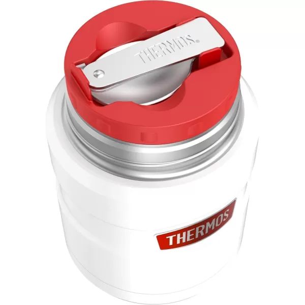 THERMOS Stainless King VacuumInsulated Food Jar with Spoon 16 Ounce Matte LavenderMatte White Jar