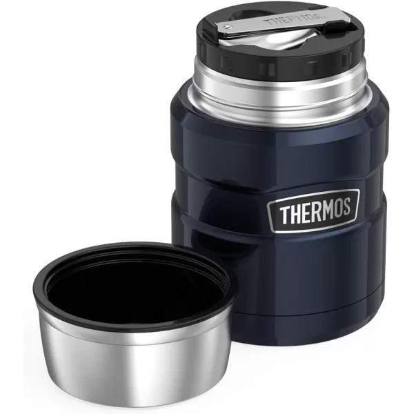 THERMOS Stainless King VacuumInsulated Food Jar with Spoon 16 Ounce Matte LavenderRed Jar