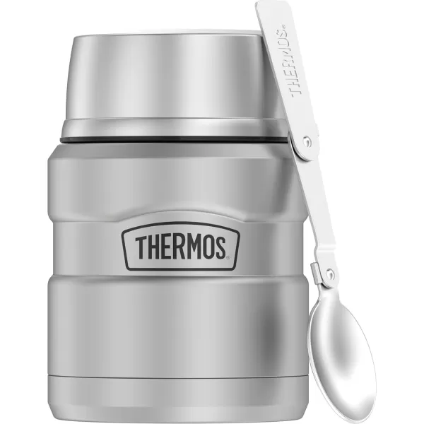 THERMOS Stainless King VacuumInsulated Food Jar with Spoon 16 Ounce Matte LavenderStainless Steel Jar  Vacuum