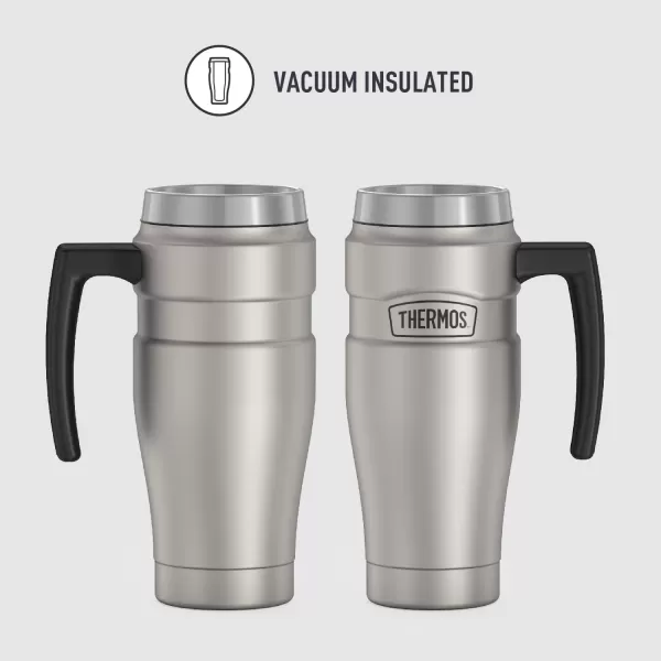 THERMOS Stainless King VacuumInsulated Travel Mug 16 Ounce Rustic RedMatte Steel