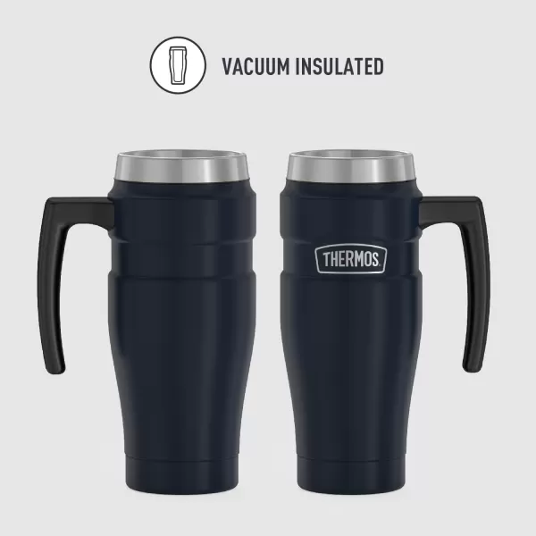 THERMOS Stainless King VacuumInsulated Travel Mug 16 Ounce Rustic RedMidnight Blue