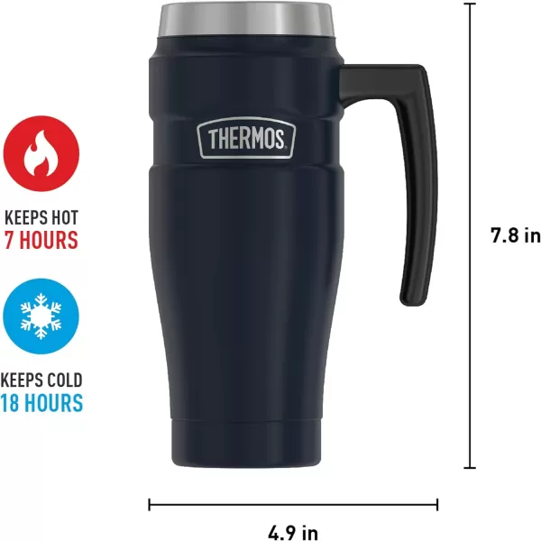 THERMOS Stainless King VacuumInsulated Travel Mug 16 Ounce Rustic RedMidnight Blue