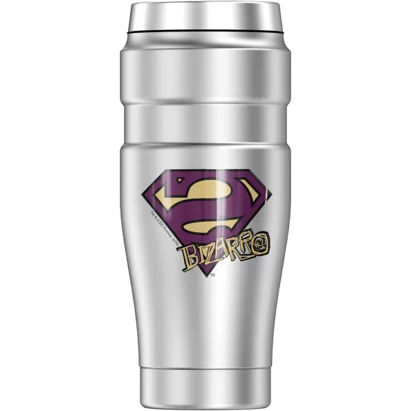 THERMOS Superman Bizarro Shield Logo STAINLESS KING Stainless Steel Travel Tumbler Vacuum insulated amp Double Wall 16ozTHERMOS Superman Bizarro Shield Logo STAINLESS KING Stainless Steel Travel Tumbler Vacuum insulated amp Double Wall 16oz