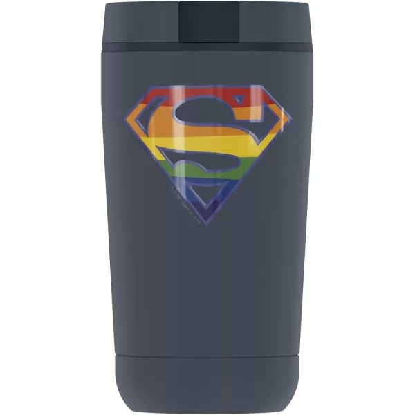 THERMOS Superman New 52 Shield Logo GUARDIAN COLLECTION Stainless Steel Travel Tumbler Vacuum insulated amp Double Wall 12oz12 oz Tumbler Rainbow Shield Logo