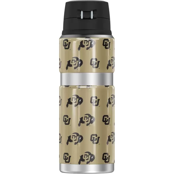 THERMOS University of Colorado OFFICIAL Logo Pattern STAINLESS KING Stainless Steel Drink Bottle Vacuum insulated amp Double Wall 24oz24 oz Bottle LOGO PATTERN