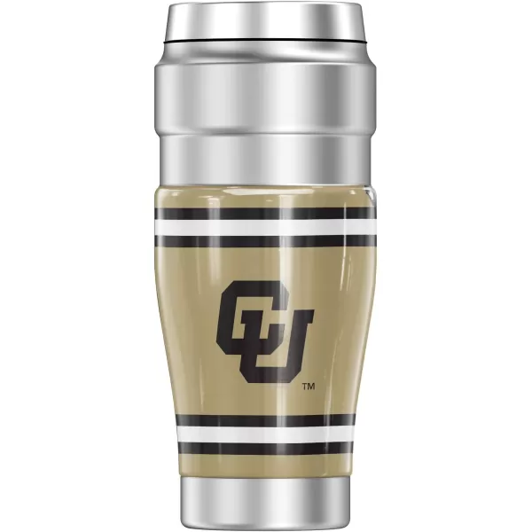 THERMOS University of Colorado OFFICIAL Logo Pattern STAINLESS KING Stainless Steel Travel Tumbler Vacuum insulated amp Double Wall 16oz16 oz Tumbler LET HER RIP