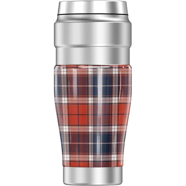 THERMOS University of Virginia OFFICIAL Logo Pattern STAINLESS KING Stainless Steel Travel Tumbler Vacuum insulated amp Double Wall 16oz16 oz Tumbler PLAID