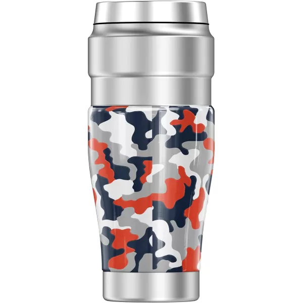 THERMOS University of Virginia OFFICIAL Logo Pattern STAINLESS KING Stainless Steel Travel Tumbler Vacuum insulated amp Double Wall 16oz16 oz Tumbler Camo