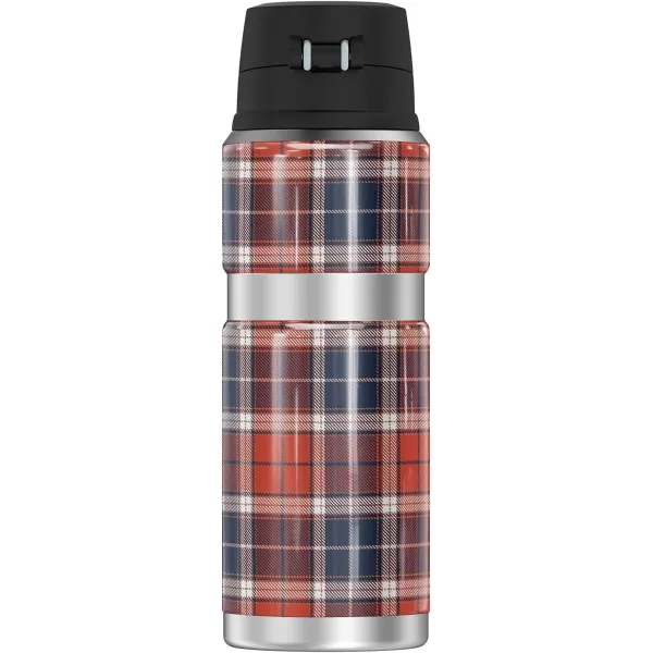 THERMOS University of Virginia OFFICIAL Plaid STAINLESS KING Stainless Steel Drink Bottle Vacuum insulated amp Double Wall 24oz24 oz Bottle PLAID