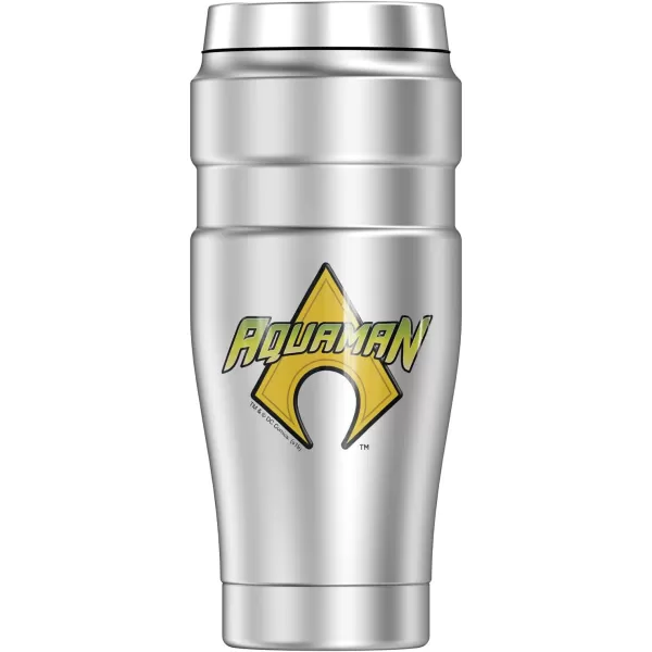 THERMOS Wonder Woman Logo STAINLESS KING Stainless Steel Travel Tumbler Vacuum insulated amp Double Wall 16oz16 oz Tumbler Aquaman Logo