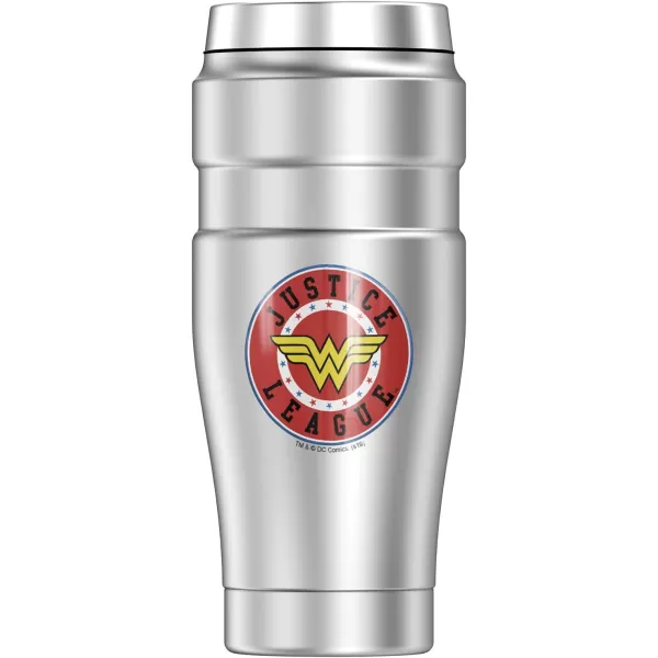 THERMOS Wonder Woman Wonder Woman Athletic Logo STAINLESS KING Stainless Steel Travel Tumbler Vacuum insulated amp Double Wall 16oz16 oz Tumbler Wonder Woman Athletic Logo