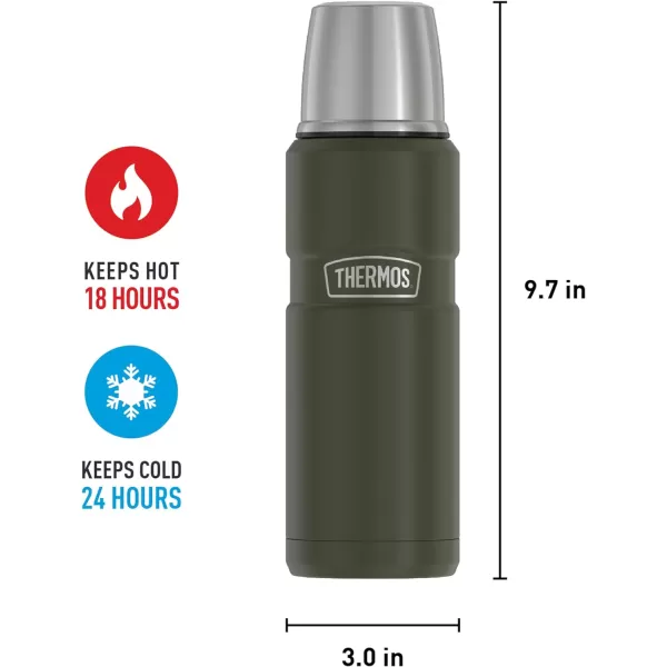 Thermos Stainless King VacuumInsulated Compact Bottle 16 Ounce Army GreenArmy Green Bottle