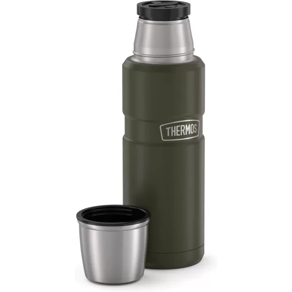 Thermos Stainless King VacuumInsulated Compact Bottle 16 Ounce Army GreenArmy Green Bottle