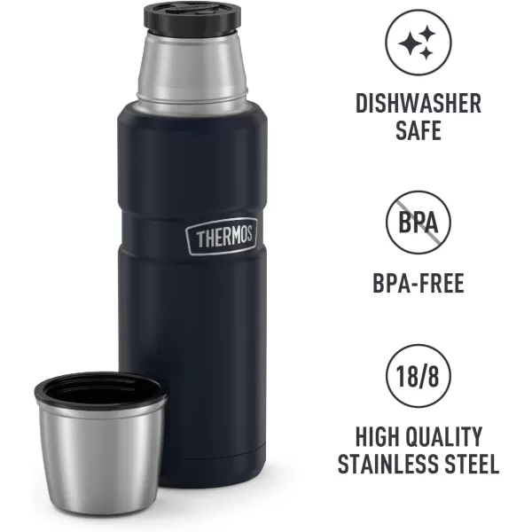 Thermos Stainless King VacuumInsulated Compact Bottle 16 Ounce Army GreenMidnight Blue Bottle