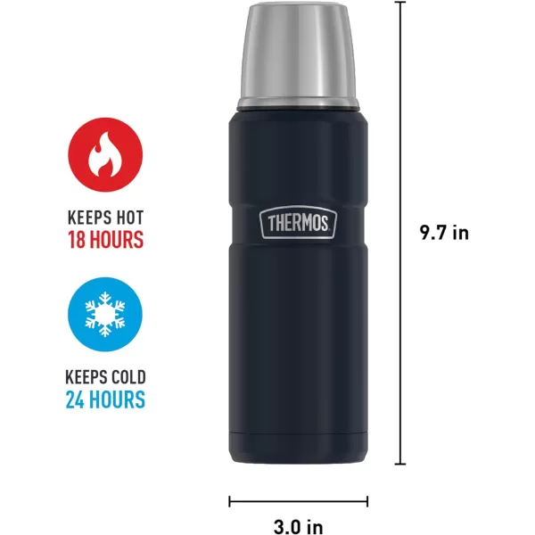 Thermos Stainless King VacuumInsulated Compact Bottle 16 Ounce Army GreenMidnight Blue Bottle