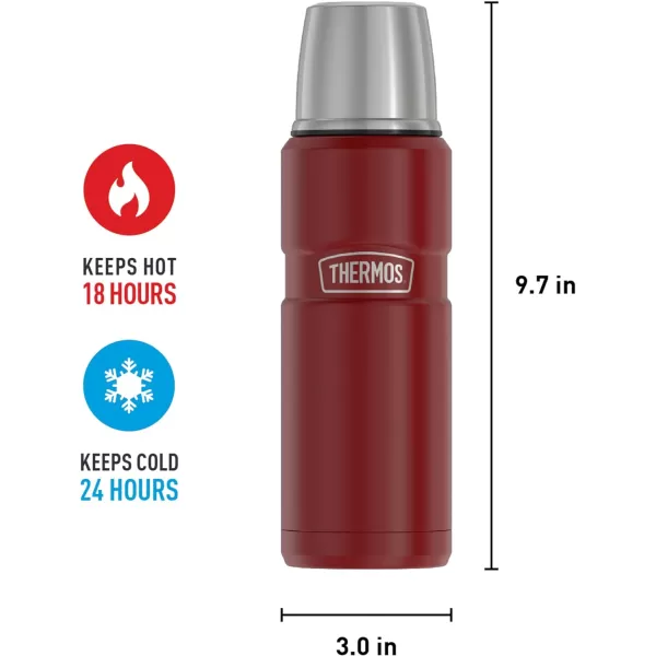 Thermos Stainless King VacuumInsulated Compact Bottle 16 Ounce Army GreenRustic Red Bottle