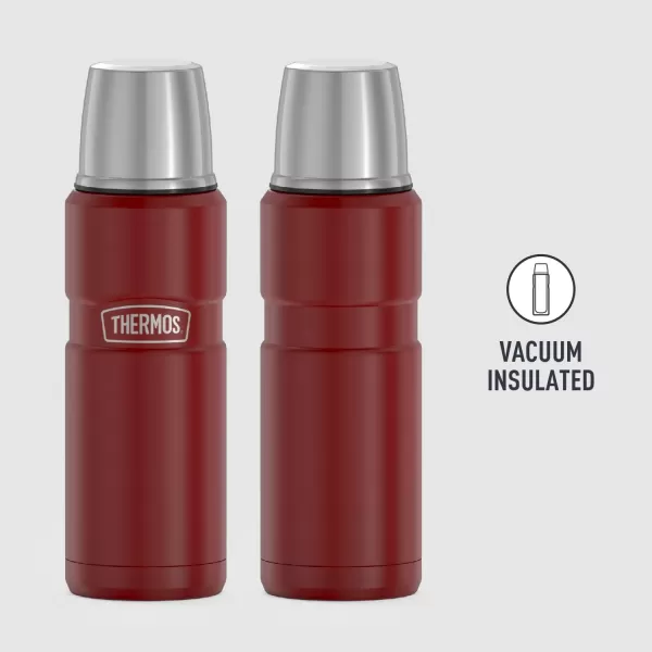 Thermos Stainless King VacuumInsulated Compact Bottle 16 Ounce Army GreenRustic Red Bottle