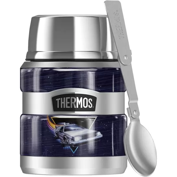 Back To The Future Delorian Chrome Logo THERMOS STAINLESS KING Stainless Steel Food Jar with Folding Spoon Vacuum insulated amp Double Wall 16ozBack To The Future Delorian Chrome Logo THERMOS STAINLESS KING Stainless Steel Food Jar with Folding Spoon Vacuum insulated amp Double Wall 16oz