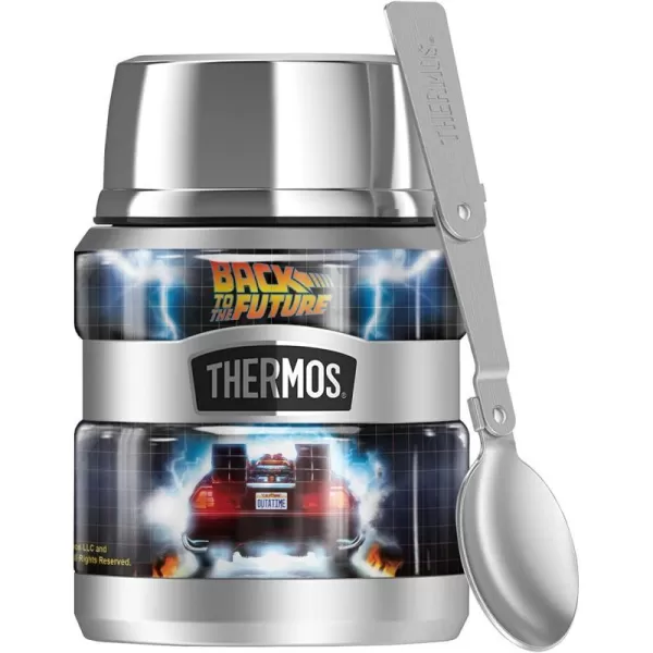 Back To The Future Delorian Flames And Lightning THERMOS STAINLESS KING Stainless Steel Food Jar with Folding Spoon Vacuum insulated amp Double Wall 16ozBack To The Future Delorian Flames And Lightning THERMOS STAINLESS KING Stainless Steel Food Jar with Folding Spoon Vacuum insulated amp Double Wall 16oz