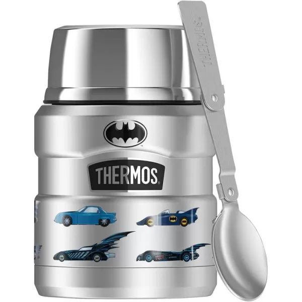 Batman History of Batmobiles THERMOS STAINLESS KING Stainless Steel Food Jar with Folding Spoon Vacuum insulated amp Double Wall 16ozBatman History of Batmobiles THERMOS STAINLESS KING Stainless Steel Food Jar with Folding Spoon Vacuum insulated amp Double Wall 16oz