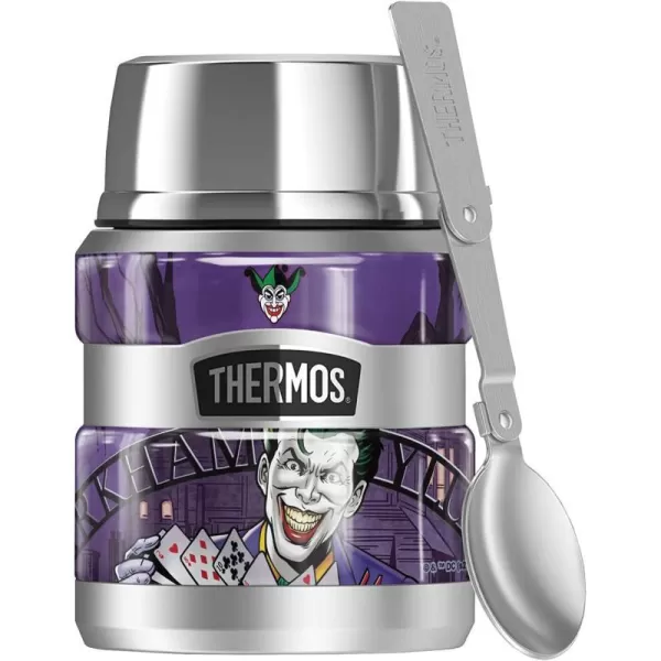 Batman Joker Arkham THERMOS STAINLESS KING Stainless Steel Food Jar with Folding Spoon Vacuum insulated amp Double Wall 16oz16 oz Food Jar JOKER ARKHAM