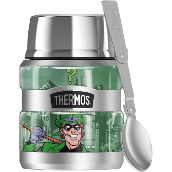 Batman Joker Arkham THERMOS STAINLESS KING Stainless Steel Food Jar with Folding Spoon Vacuum insulated amp Double Wall 16oz16 oz Food Jar RIDDLER DOCKS